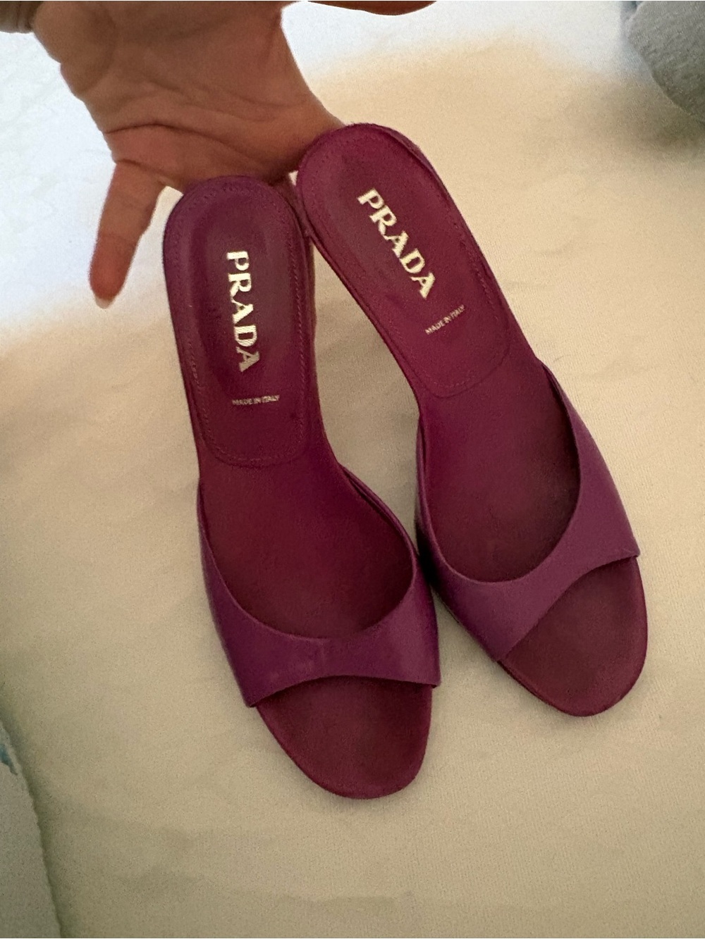 🇮🇹Vintage Prada SS2003 Pink Leather Kitten Heel Mule Sandals Y2k –sz EU 38/italy - Picture 6 of 10